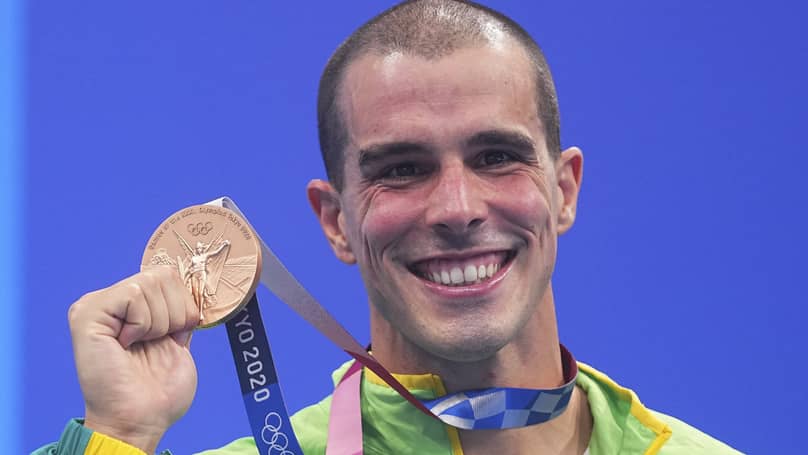 Tokyo Olympics Bruno Fratus Recreates Biting Medal Meme