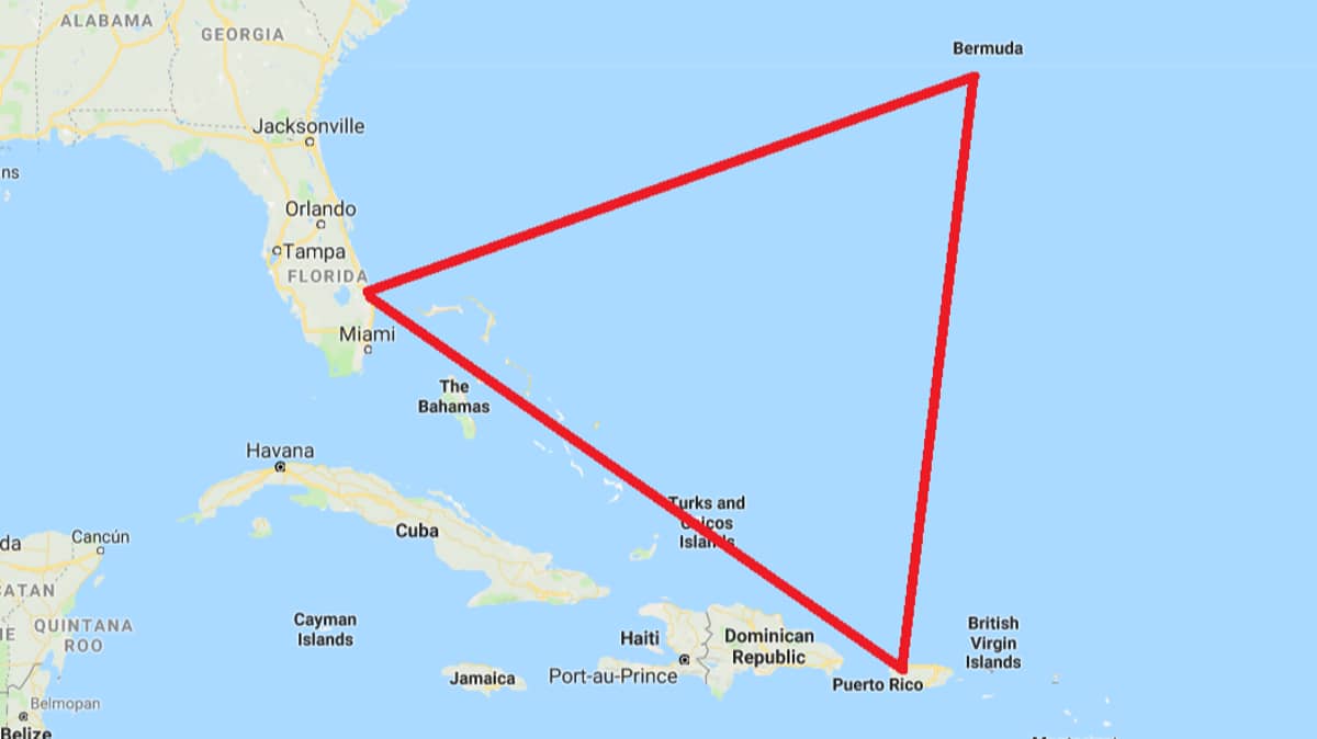 Острова Бермудского треугольника на карте