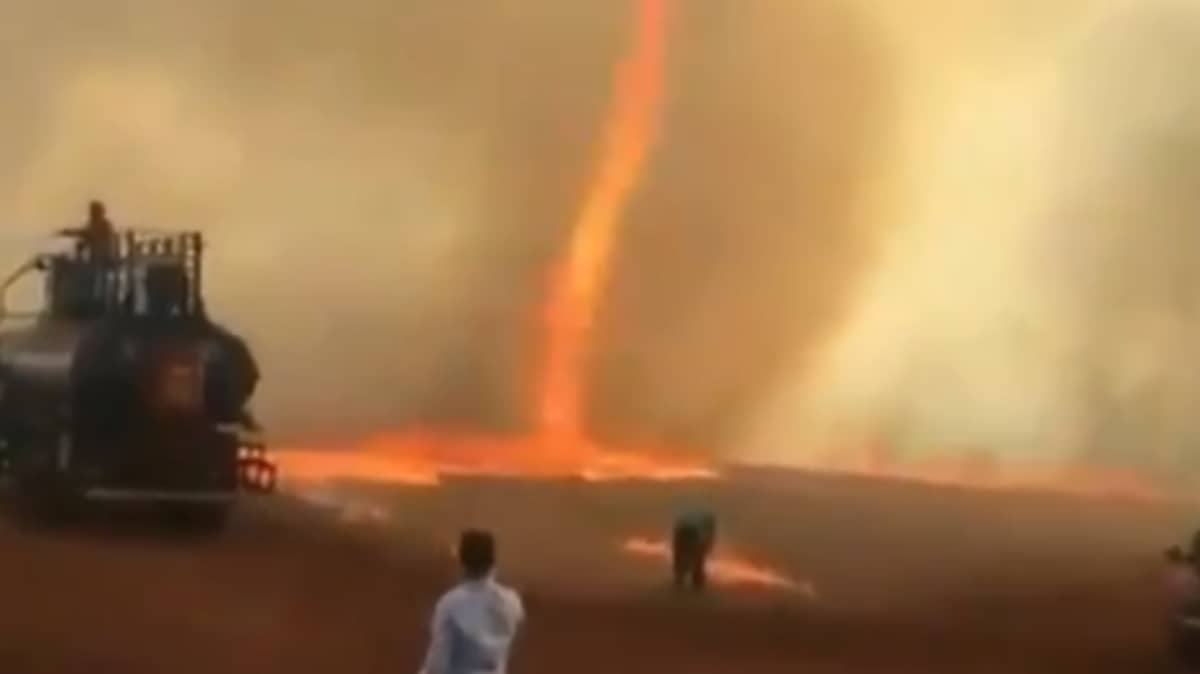 Bizarre Fire Tornado Filmed Ripping Through Farm In Brazil Ladbible