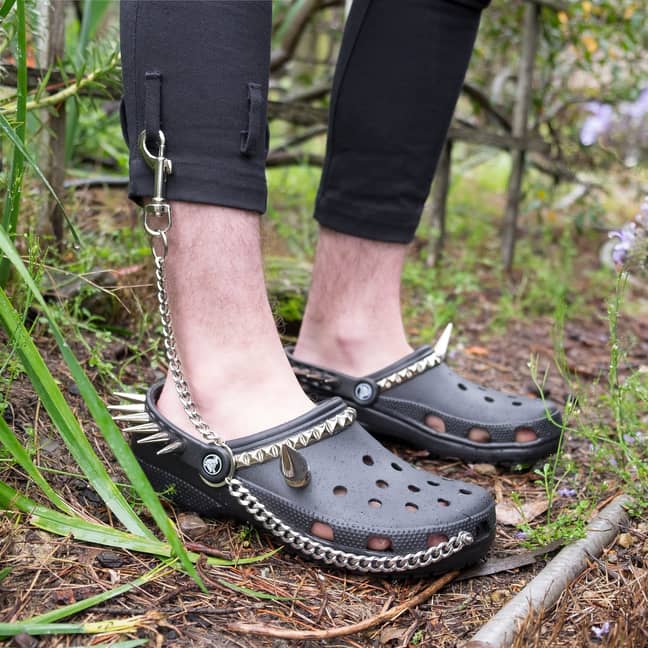 black crocs with spikes