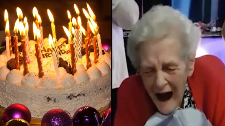 90 Year Old Granny Gets Presented With Squirting Penis Cake At Birthday